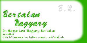 bertalan magyary business card